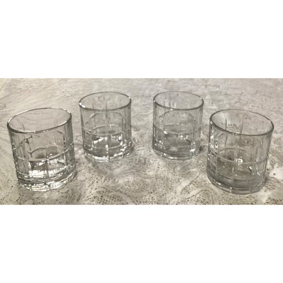 Anchor Hocking Tartan Manchester Clear 8 oz Rocks Old Fashion Glasses Set Of 4 - Picture 1 of 9